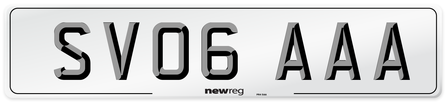 SV06 AAA Number Plate from New Reg